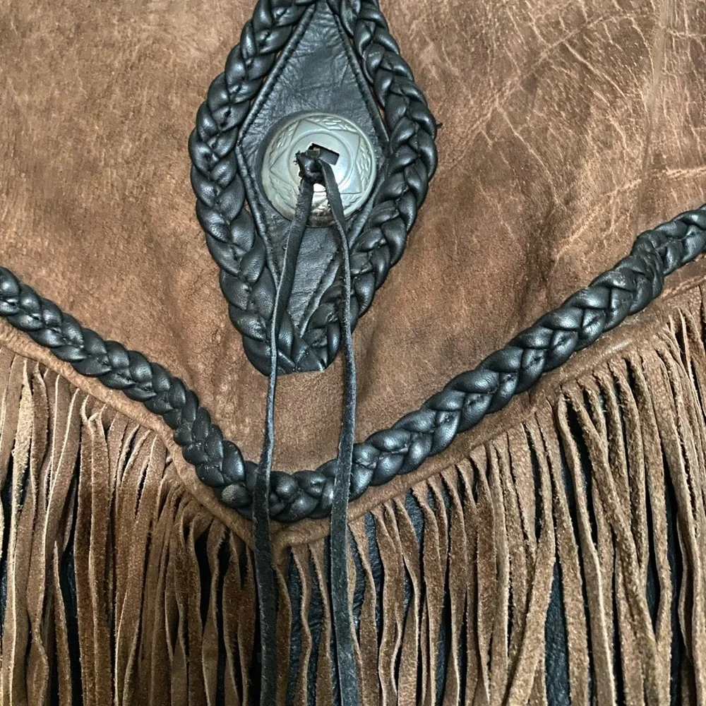 Legends Rider Wear Black and Brown Fringe Leather Jacket size L. Cowboy/Biker - Picture 12 of 16